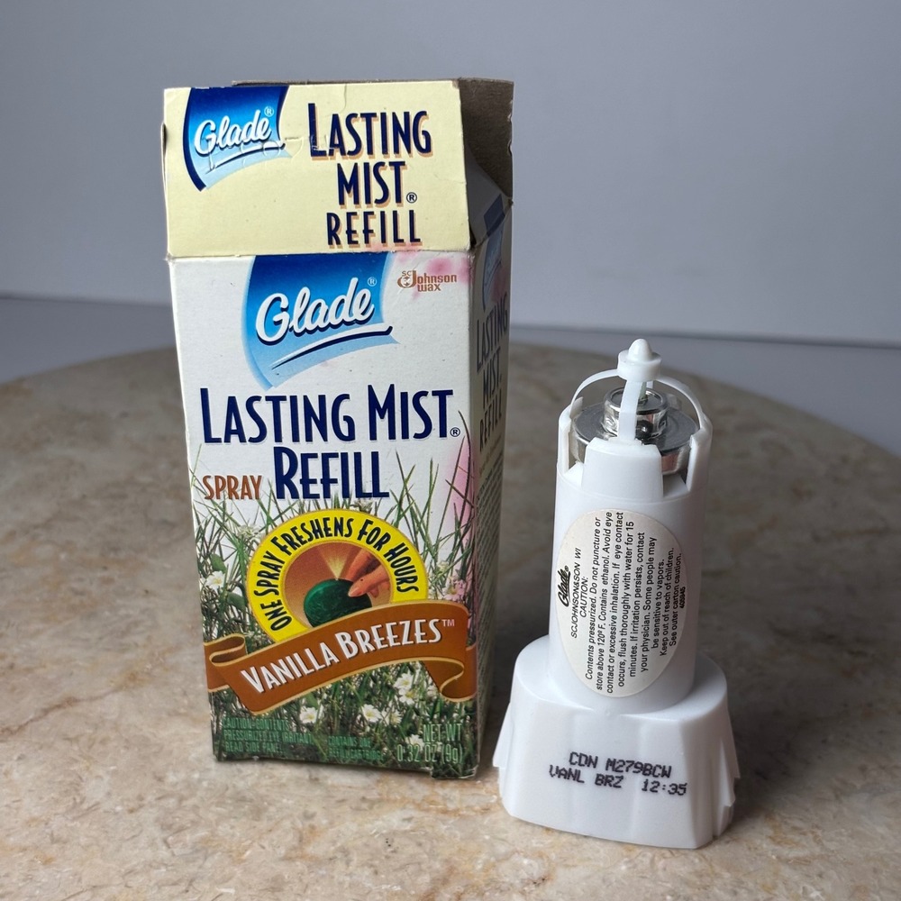Glade Lasting Mist Refill 0.32oz Vanilla Breezes Vintage 1996 Discontinued Rare